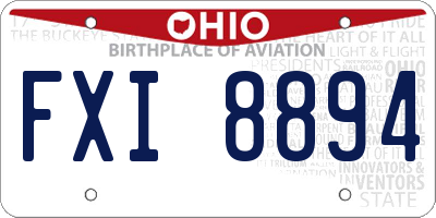OH license plate FXI8894