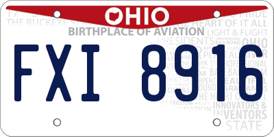 OH license plate FXI8916