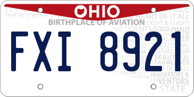 OH license plate FXI8921