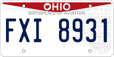 OH license plate FXI8931