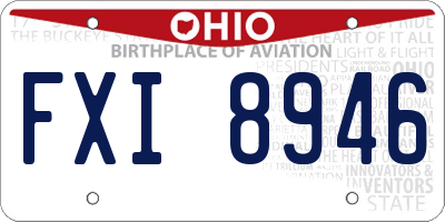 OH license plate FXI8946