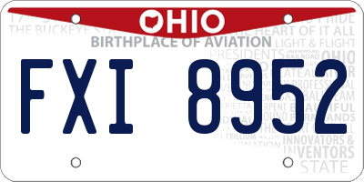 OH license plate FXI8952