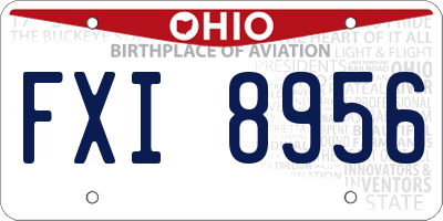OH license plate FXI8956
