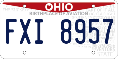 OH license plate FXI8957