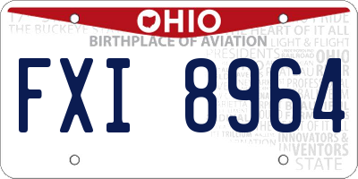 OH license plate FXI8964