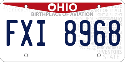 OH license plate FXI8968