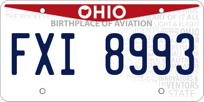 OH license plate FXI8993