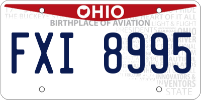 OH license plate FXI8995
