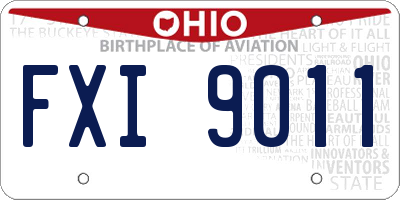 OH license plate FXI9011