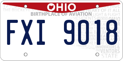OH license plate FXI9018