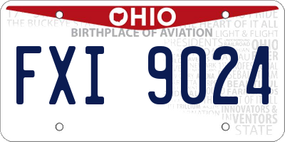 OH license plate FXI9024