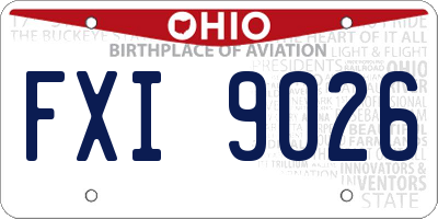 OH license plate FXI9026