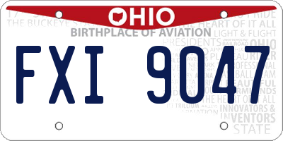 OH license plate FXI9047