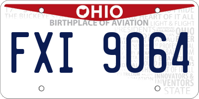 OH license plate FXI9064