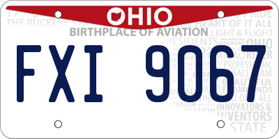 OH license plate FXI9067
