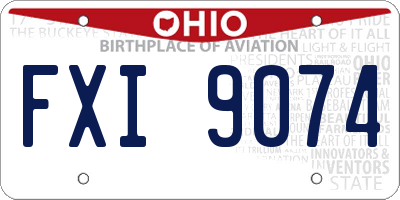 OH license plate FXI9074