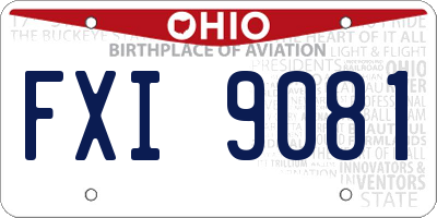 OH license plate FXI9081