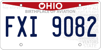 OH license plate FXI9082