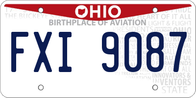 OH license plate FXI9087