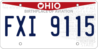 OH license plate FXI9115