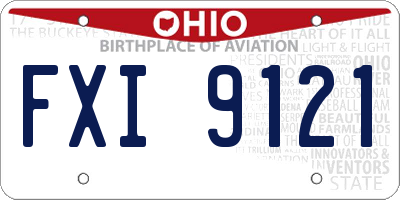 OH license plate FXI9121