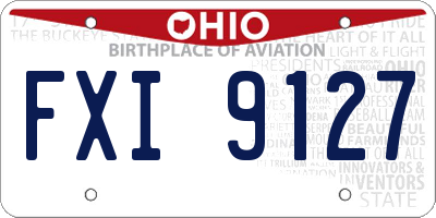 OH license plate FXI9127