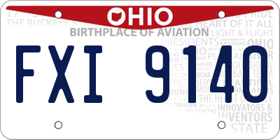 OH license plate FXI9140