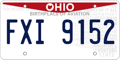 OH license plate FXI9152