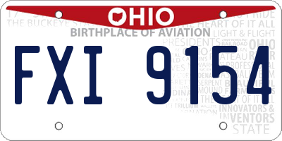 OH license plate FXI9154