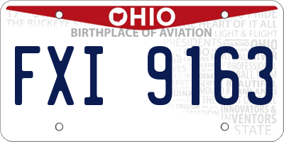 OH license plate FXI9163