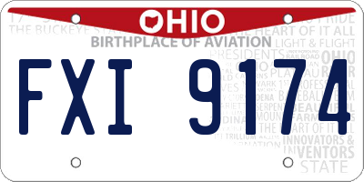 OH license plate FXI9174
