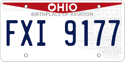 OH license plate FXI9177