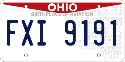OH license plate FXI9191