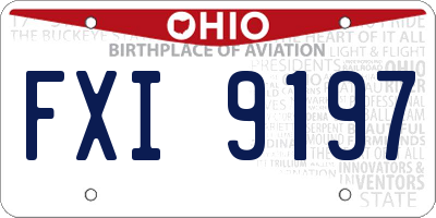 OH license plate FXI9197