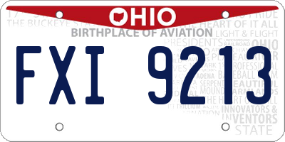 OH license plate FXI9213