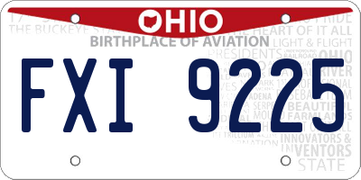 OH license plate FXI9225