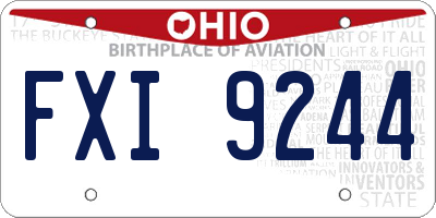 OH license plate FXI9244