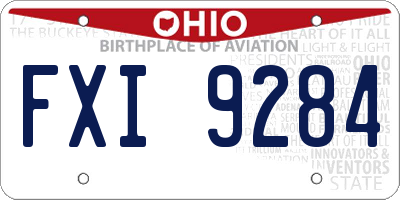 OH license plate FXI9284