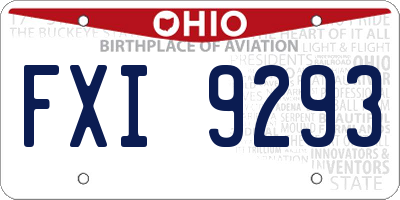 OH license plate FXI9293