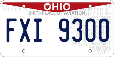 OH license plate FXI9300