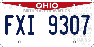 OH license plate FXI9307
