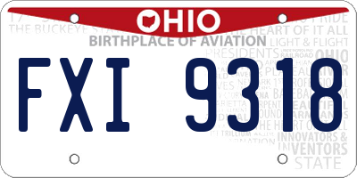 OH license plate FXI9318