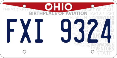 OH license plate FXI9324