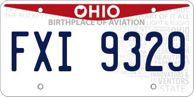 OH license plate FXI9329