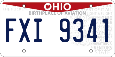 OH license plate FXI9341