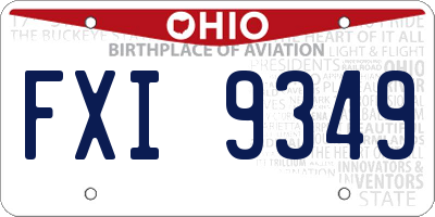 OH license plate FXI9349