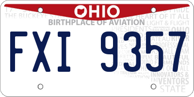 OH license plate FXI9357
