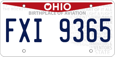 OH license plate FXI9365
