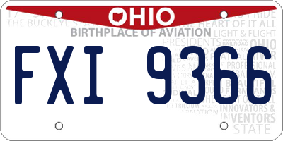OH license plate FXI9366