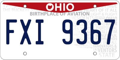 OH license plate FXI9367
